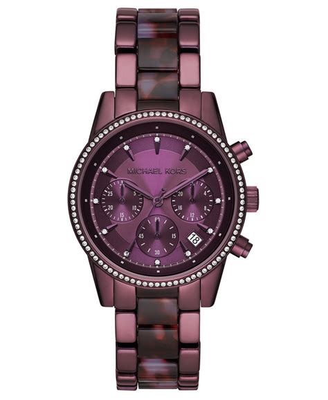 michael kors purple watch macys|Michael Kors Watch femme.